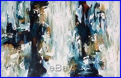 Original Abstract Painting On Canvas Ready To Hang Oil Acrylic Art 36x24 Inch