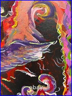 Original Abstract Painting on Canvas by Serg Graff, COA, Titled Phoenix