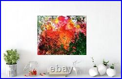 Original Abstract ROSE GARDEN Painting Vibrant Art 16X20 on Canvas Ready to hang