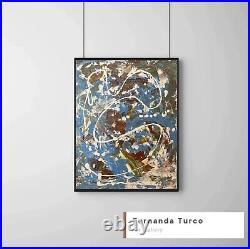 Original Abstract Wall Art Painting OOAK Acrylic On Canvas Board Contemporary