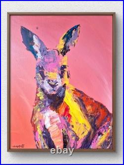Original Acrylic 11x14 Abstract Animal Painting Signed Bold Wall Art Decor A110