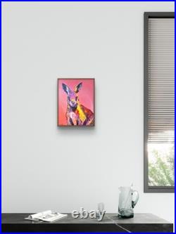 Original Acrylic 11x14 Abstract Animal Painting Signed Bold Wall Art Decor A110