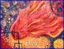 Original Acrylic Abstract Glitter Painting 24x18 on canvas