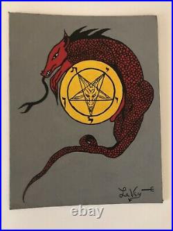 Original Acrylic Painting By Stanton LaVey Satanic Sigil Baphomet Demon Satan