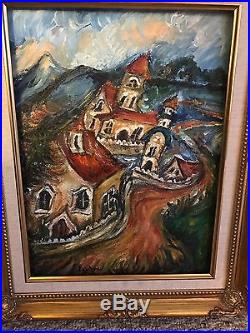 Original Acrylic Painting On Cot Canvas Signed by Chaim Soutine c1900's With Frame
