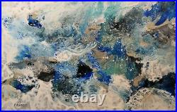 Original Acrylic Painting on Canvas Abstract Art. By Hunoz 20 x 31