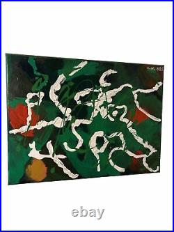 Original Acrylic abstract painting on canvas signed by Artist 16 by 12