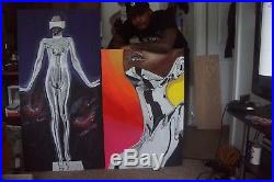 Original African American Black Art Painting on 24 x 36 CANVAS 1 of 1 signed
