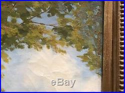 Original Antique Oil on Canvas Painting, landscape, 38 1/8 x 30 framed