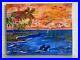 Original-Art-11x14-Oil-Ready-to-Hang-Great-Gift-Sunset-01-cwha