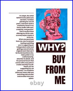 Original Art 14x11 Colorful Modern Art Christmas Painting on Canvas