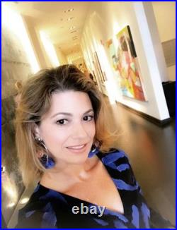 Original Art Abstract Acrylic Colorful Painting 14x14in on Canvas