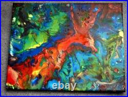 Original Art Abstract Acrylic Painting on Canvas 11 x 14 Wall Decoration
