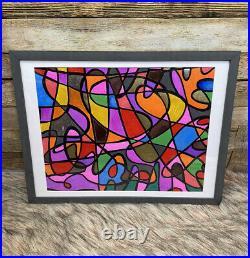 Original Art Abstract Acrylic on Canvas Framed, 12x16 Modern Art Piece Two