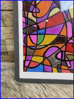 Original Art Abstract Acrylic on Canvas Framed, 12x16 Modern Art Piece Two