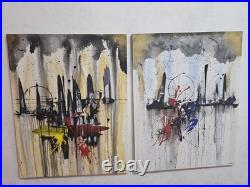 Original Art Abstract Diptych Acrylic on Canvas 70×90cm each, without frame