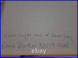 Original Art Acrylic Abstract Landscape 16 x 20 Canvas Last Light End Of Day