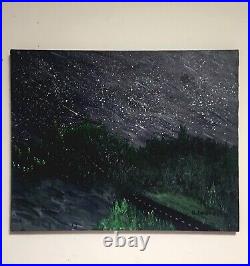 Original Art Acrylic Abstract Painting on Canvas signed Midnight Ride to Nowhere