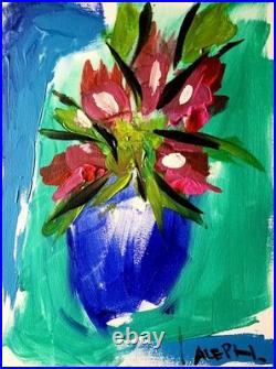 Original Art Bloom 14x11 Expressionism Acrylic Abstract Canvas