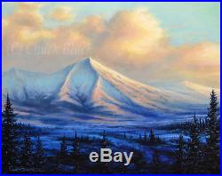 Original Art Mountain Landscape Painting on Canvas, Signed by Chuck Black