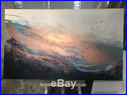 Original Art Navy/copper Contemporary Abstract Large Canvas By Kerry Bowler