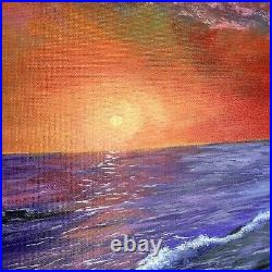 Original Art Ocean Acrylic Painting On Canvas 16x20 Local Artist