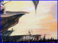 Original Art Oil on Canvas Artist Depiction of Heaven and Hell Surreal 48 x 36