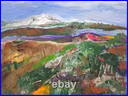Original Art Painting 20 x 16 Acrylic Canvas Mountains Far Away
