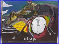 Original Art Painting Acrylic Canvas 20 x 16 The Race For Time The Horse Race