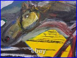 Original Art Painting Acrylic Canvas 20 x 16 The Race For Time The Horse Race