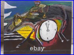 Original Art Painting Acrylic Canvas 20 x 16 The Race For Time The Horse Race