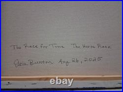 Original Art Painting Acrylic Canvas 20 x 16 The Race For Time The Horse Race