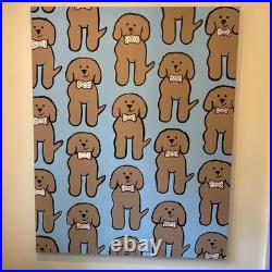 Original Art Painting Acrylic On Canvas Navy Background 24 X 30