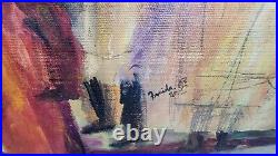 Original Art Painting on Canvas Signed by Frieda
