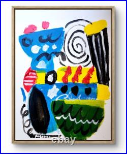 Original Art Swirl 14x11 Bold Color Modern Abstract Canvas