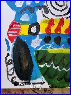 Original Art Swirl 14x11 Bold Color Modern Abstract Canvas