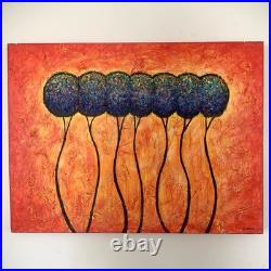 Original Artwork Seven Trees 30x40 Acrylic on Canvas Textured Painting Art