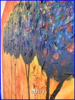 Original Artwork Seven Trees 30x40 Acrylic on Canvas Textured Painting Art