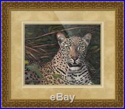 Original Artwork oil painting leopard on canvas panel, wildlife 8x10