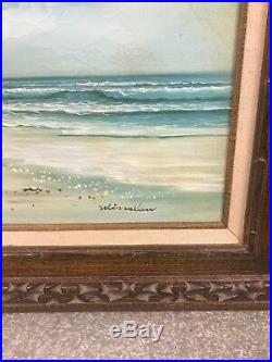 Original Authentic 1800s Winslow Homer Waterscape Painting Oil On Canvas Frame