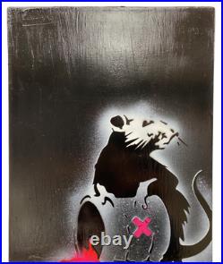 Original Banksy Toxic Rat Graffiti Art 2011 Painting