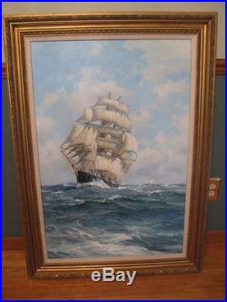 Original CHARLES VICKERY oil on canvas THE INVINCIBLE / framed ONE OF A KIND