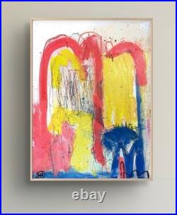 Original Colorful Abstract 12x16 Canvas Acrylic Painting, Holly Hammond