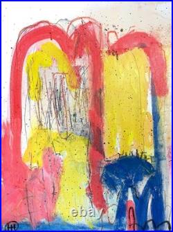 Original Colorful Abstract 12x16 Canvas Acrylic Painting, Holly Hammond