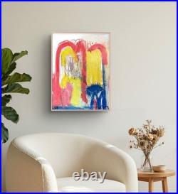 Original Colorful Abstract 12x16 Canvas Acrylic Painting, Holly Hammond