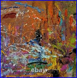 Original Colorful Abstract Modern Contemporary Art Canvas Piece 12x12in
