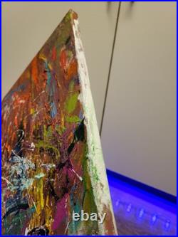 Original Colorful Abstract Modern Contemporary Art Canvas Piece 12x12in