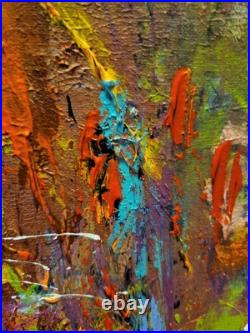 Original Colorful Abstract Modern Contemporary Art Canvas Piece 12x12in