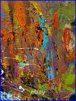 Original Colorful Abstract Modern Contemporary Art Canvas Piece 12x12in