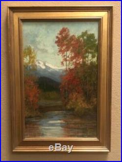 Original Dave Stirling Oil on Board Painting Rose Aspens Nice Condition